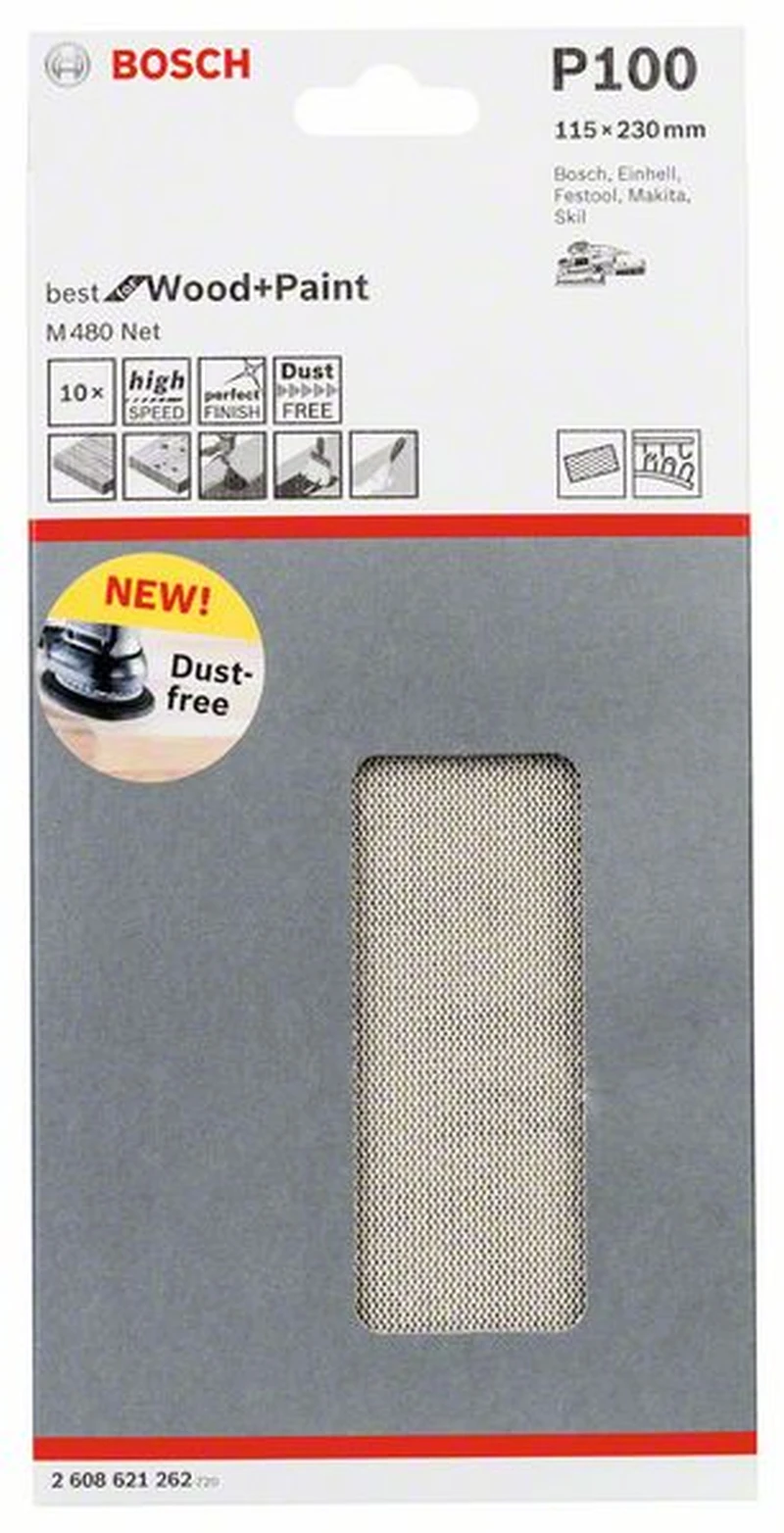 Bosch Schleifblatt M480 Net Best For Wood And Paint 115 X 230 Mm 100 10er-Pack 2608621262 1 Bosch Schleifblatt M480 Net Best For Wood And Paint 115 X 230 Mm 100 10er-Pack 2608621262