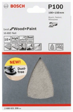 Bosch Schleifblatt M480 Net Best For Wood And Paint 100 X 150 Mm 100 10er-Pack 2608621208