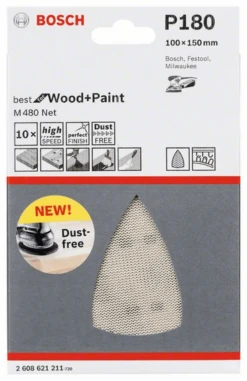 Bosch Schleifblatt M480 Net Best For Wood And Paint 100 X 150 Mm 180 10er-Pack 2608621211