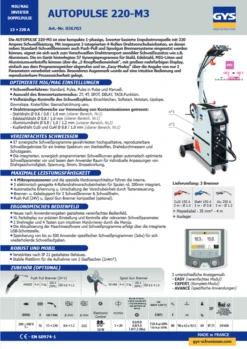GYS AUTOPULSE 220-M3 Karosserie Puls-Schweissanlage 036703 -Feintool Verkaufe Screenshot 2020 11 18 036703 pdf