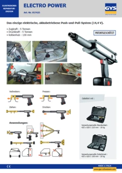 GYS Zug Druck Presse ELECTRO POWER Komplett-Set 057525 -Feintool Verkaufe Screenshot 2020 11 18 057425 pdf