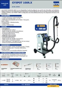 GYS Gyspot Inverter 100 R-X "All Inclusive" Mit Viel Zubehör D19917 -Feintool Verkaufe TM 019911