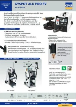GYS GYSPOT ALU PRO FV Ausbeulspotter Spotter Für Aluminium 021990 -Feintool Verkaufe TM 021990