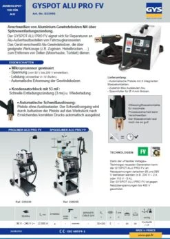 GYS PROLINER ALU PRO FV GYSPOT Alu Ausbeulspotter + Fahrwagen Uvm 035836 12 GYS PROLINER ALU PRO FV GYSPOT Alu Ausbeulspotter + Fahrwagen Uvm 035836 -Feintool Verkaufe TM 021990Mksg8xGZ69QcT 1