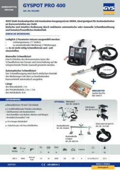 GYS Karosserie Reparatur Komplettset GYspot PTI S7 + Speedliner PRO 400 D20805 -Feintool Verkaufe TM 052185