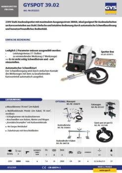 GYS DENTSTATION 39.02 - 028012 -Feintool Verkaufe TM 052215