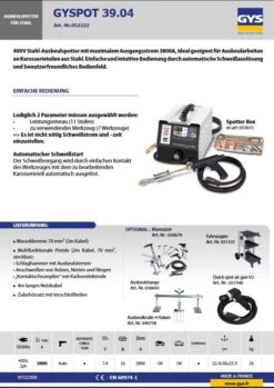 GYS DENTSTATION 39.04 - 028029 -Feintool Verkaufe TM 052222