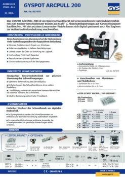 GYS DENTSTATION PRO 400 + ARCPULL 200 - 069077 -Feintool Verkaufe TM 057470