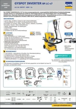 GYS GYSPOT INVERTER BP-LC-s7 Punktschweißgerät- Paket - 058798 7 GYS GYSPOT INVERTER BP-LC-s7 Punktschweißgerät- Paket - 058798 -Feintool Verkaufe TM 058798