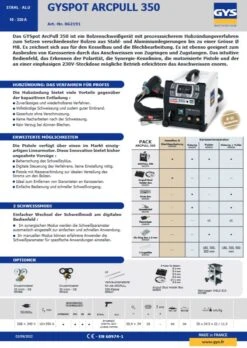 GYS ARCPULL 350 Alu-Puller Karosserie Promo-Kit - 064652 -Feintool Verkaufe TM 064652
