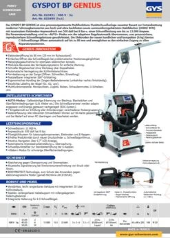 GYS Gyspot Punktschweissanlage BP GENIUS Im Set "Pack1" Inverter, 400V - 023499 -Feintool Verkaufe TM BP GeniuspRqef0Q0JR2RM 1