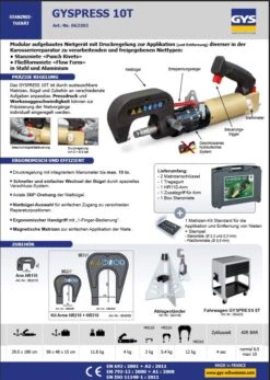 GYS Gyspress 10T Stanznietgerät Incl. HR110 Bügel Im Transportkoffer 063303 -Feintool Verkaufe TN 063303VLAsaiNTXQKvQ