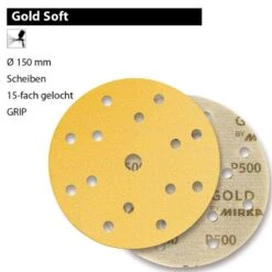 MIRKA GOLDFLEX SOFT 150 Mm Schaumstoff Schleifscheiben 15L Klett P320-P800