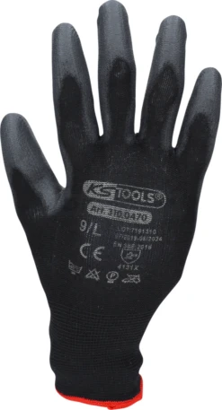 KS Tools Mikro-Feinstrickhandschuhe-schwarz, 9, 12 Paar - 310.0470 -Feintool Verkaufe kstools 310 0470 008