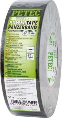 PETEC Power Tape, Panzerband Schwarz 50mm X 50m - 86150