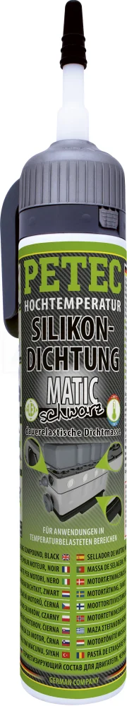 PETEC Hochtemperatur-Silikondichtung MATIC Schwarz 200ml - 97720
